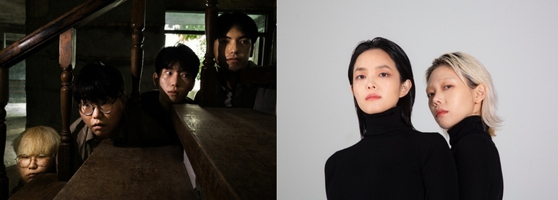 왼쪽부터 펑크밴드 '소음발광'과 일렉트로닉 듀오 '해파리' (사진=네이버)