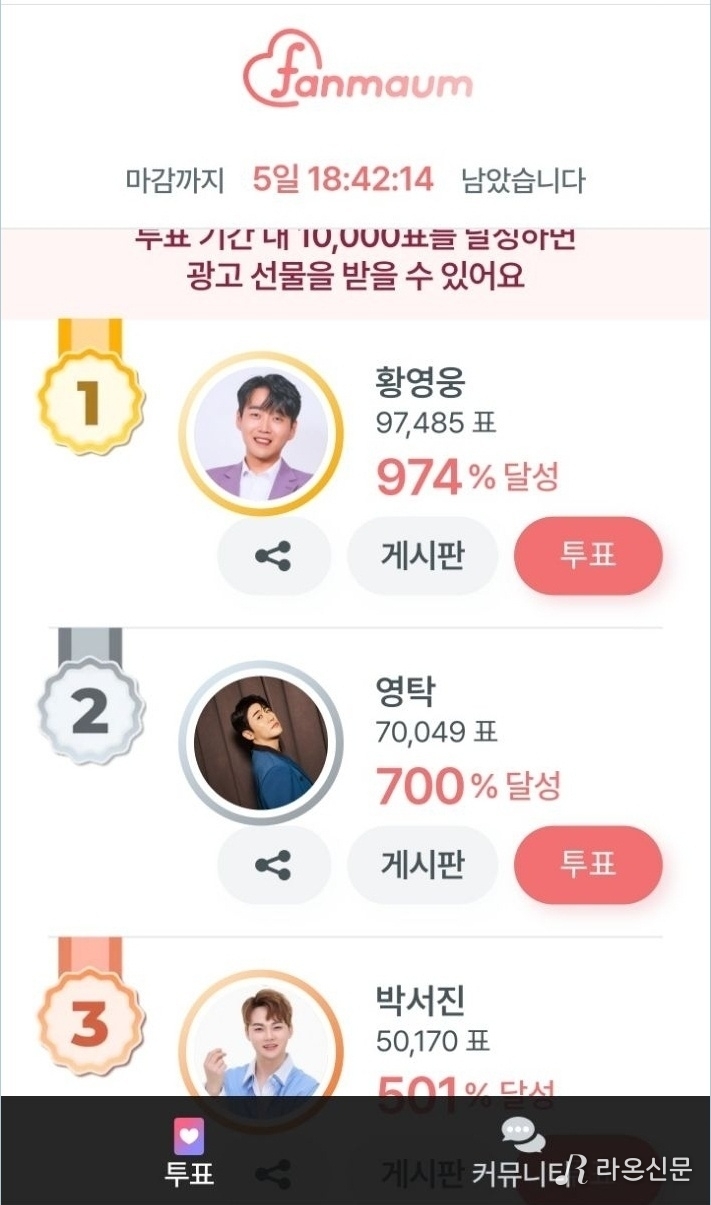 (사진=팬마음 투표 앱)