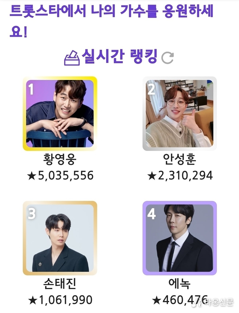 (사진=트롯스타 투표 앱 갈무리)