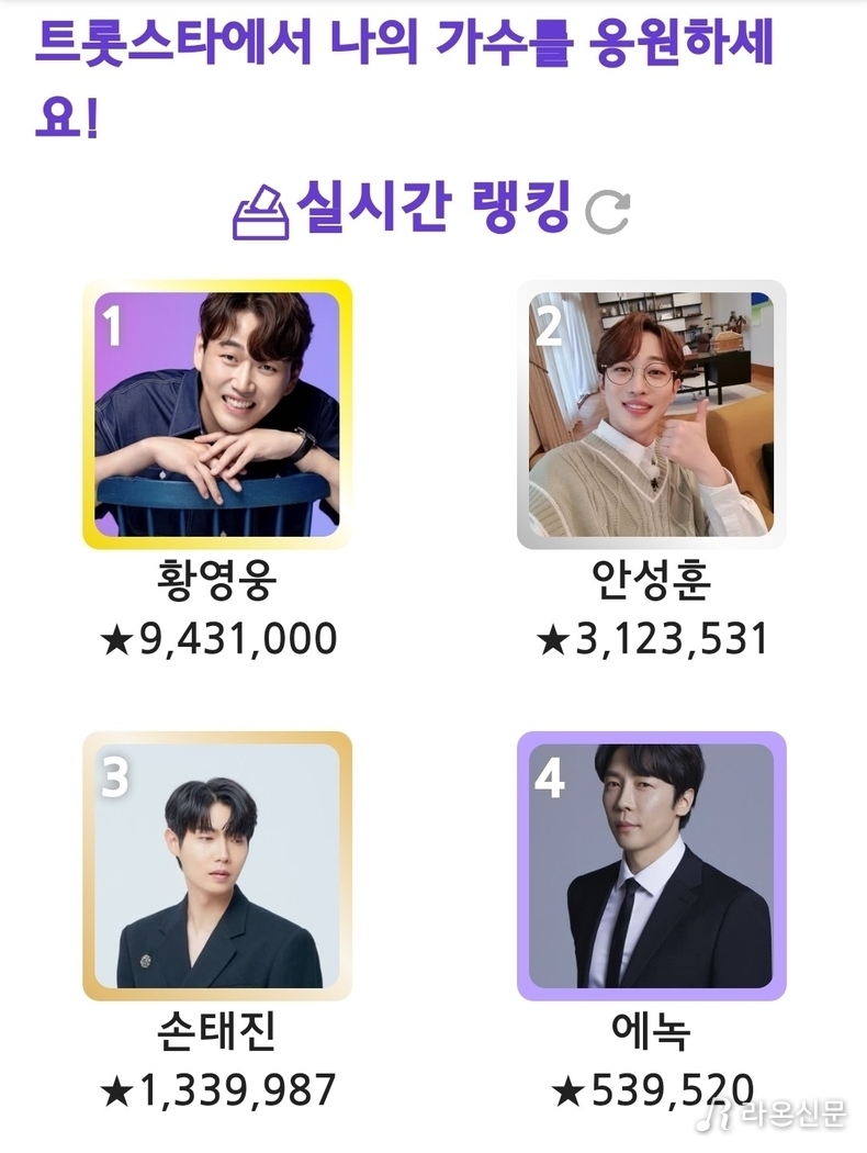 (사진=트롯스타 투표 앱 갈무리)