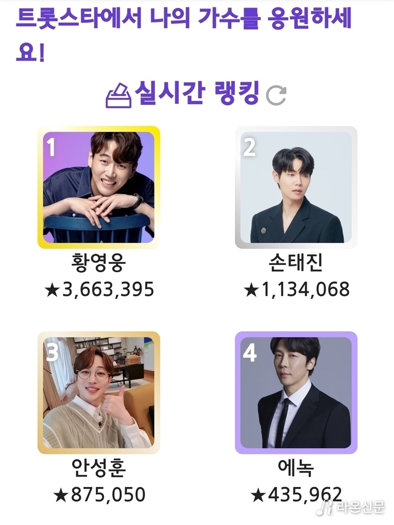 (사진=트롯스타 투표 앱 갈무리)