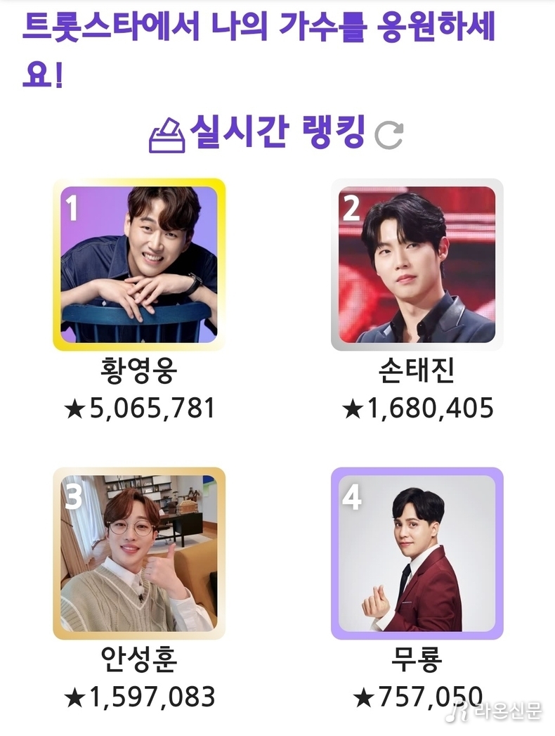 (사진=트롯스타 투표 앱 갈무리)