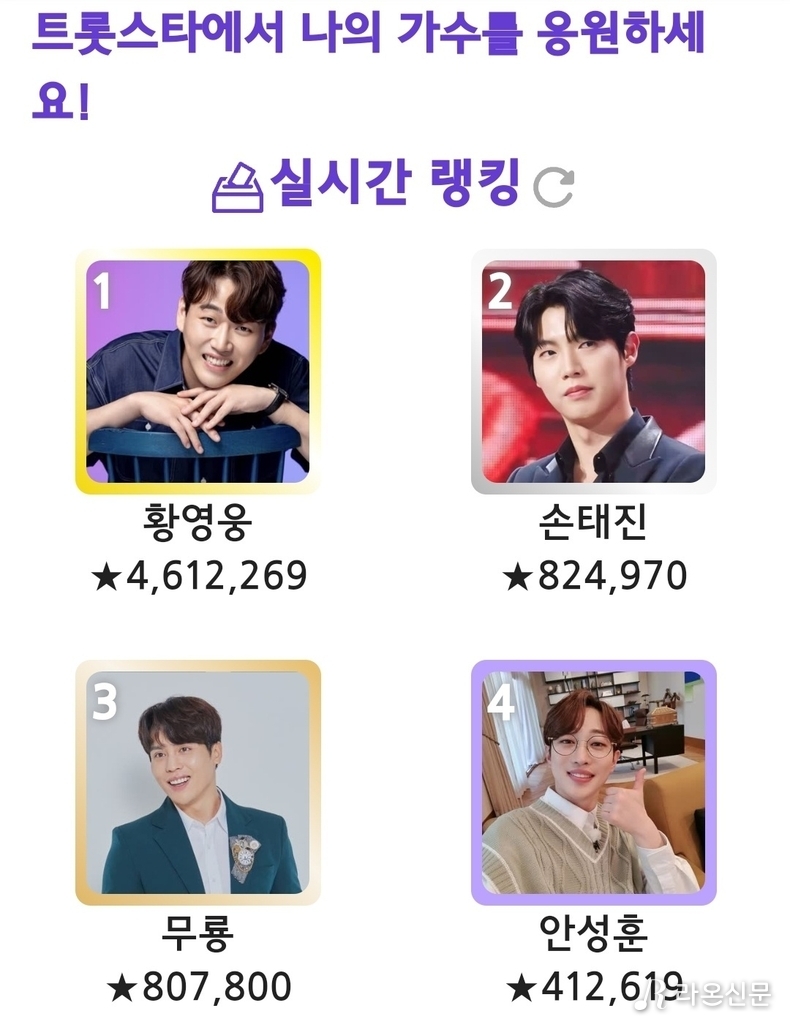 (사진=트롯스타 투표 앱 갈무리)