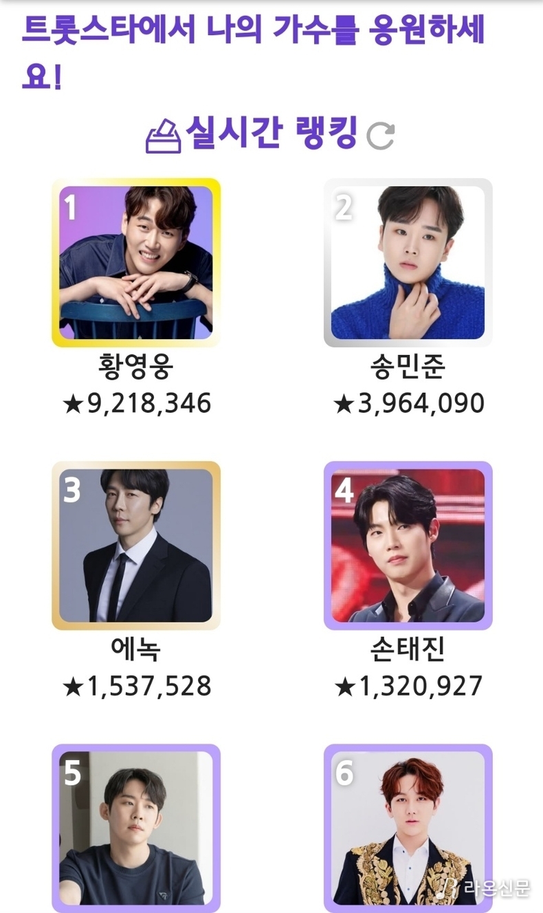 (사진=트롯스타 투표 앱 갈무리)