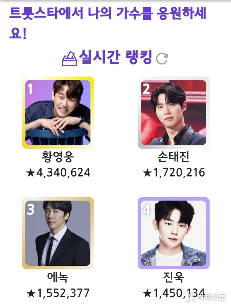(사진=트롯스타 투표 앱 갈무리)