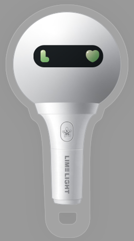 NFC 칩이 내장된 라임라잇 미니 3집 응원봉 키링. (사진=네모즈랩 제공)