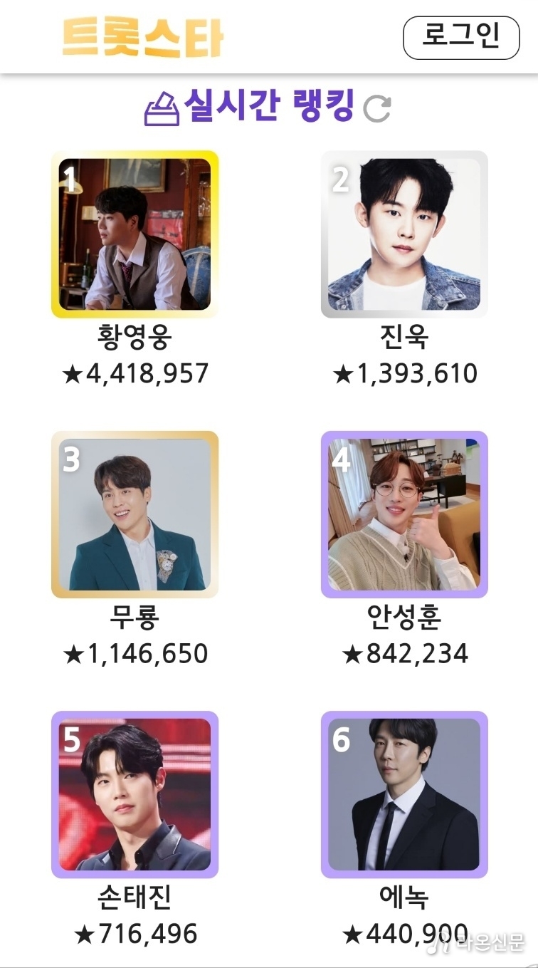 (사진=트롯스타 투표 앱 갈무리)
