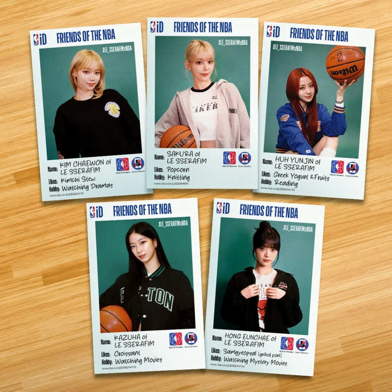 <strong>미국프로농구협회 '프렌즈 오브 더 NBA' 발탁된 르세라핌/자료=쏘스뮤직</strong>
