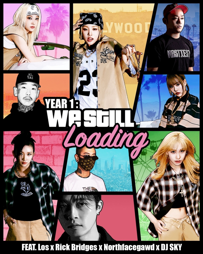 영파씨 데뷔 1주년 기념 앨범 '이어 1: 위 스틸 로딩' 피처링진 포스터/사진=RBW, DSP미디어, 비츠엔터테인먼트