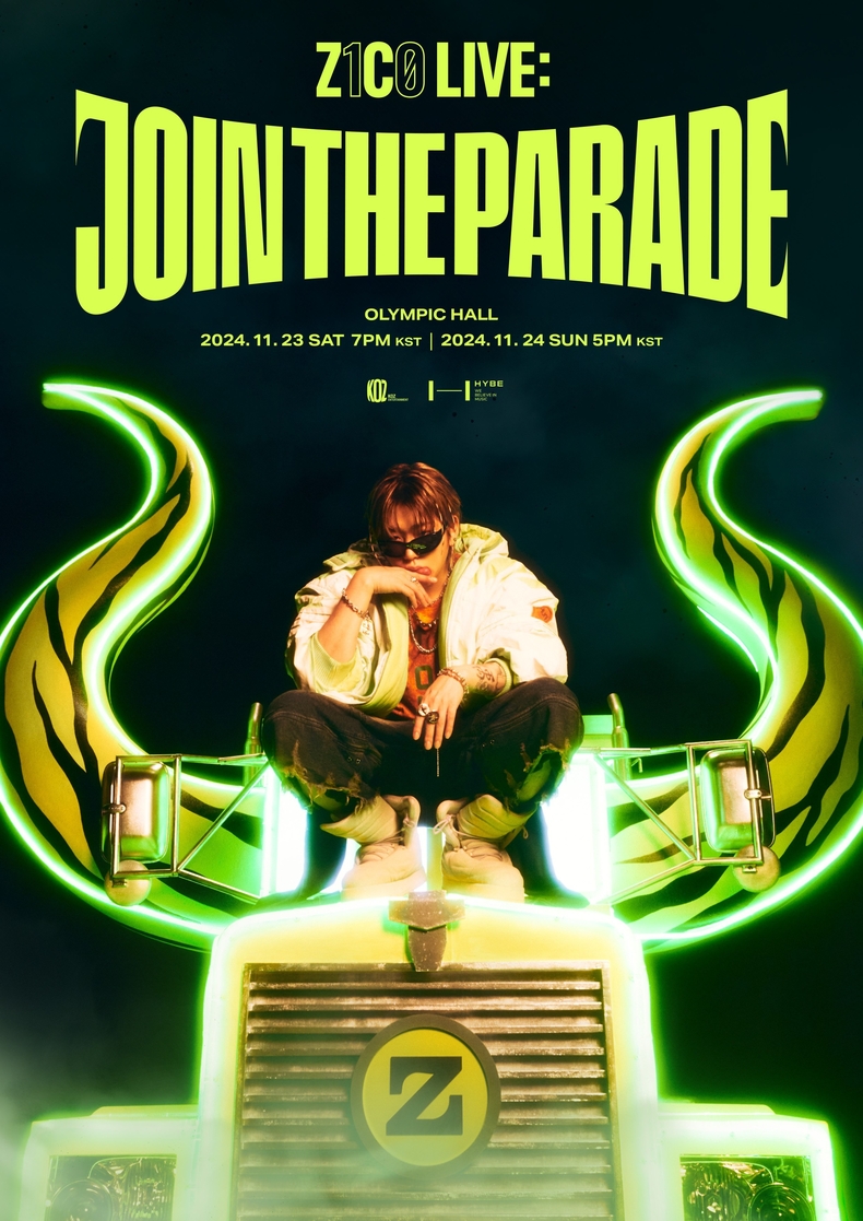 지코 콘서트 ‘지코 라이브: 조인 더 퍼레이드(ZICO LIVE JOIN THE PARADE)' 메인 포스터/사진=KOZ 엔터테인먼트