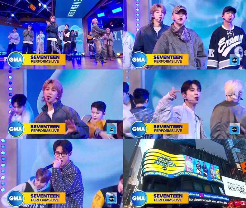 세븐틴, 미국 ABC ‘굿모닝 아메리카(Good Morning America)’ 출연 무대 갈무리/사진=플레디스 엔터테인먼트
