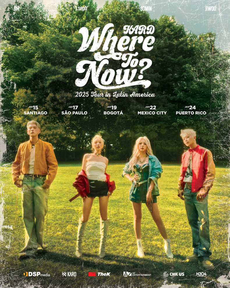 카드 월드투어 'Where To Now' 라틴 아메리카 공연 포스터/사진=알비더블유, DSP미디어