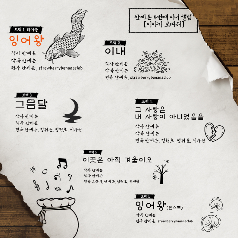 안예은 네 번째 EP '이야기 보따리' 트랙리스트/사진=알비더블유, DSP미디어