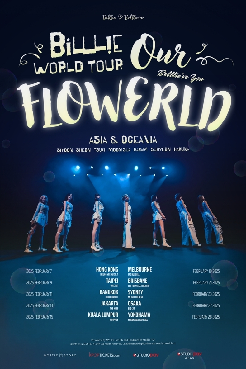 빌리 월드투어 'Our FLOWERLD (Belllie_ve You)' 아시아&오세아니아 개최지 공개/사진=미스틱스토리