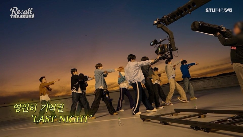트레저 신곡 '라스트 나잇(LAST NIGHT)' 뮤직비디오 비하인드 갈무리/사진=YG엔터테인먼트
