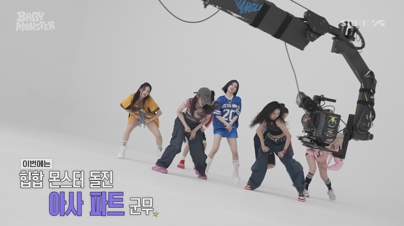 베이비몬스터 안무 영상 비하인드/사진=YG엔터테인먼트