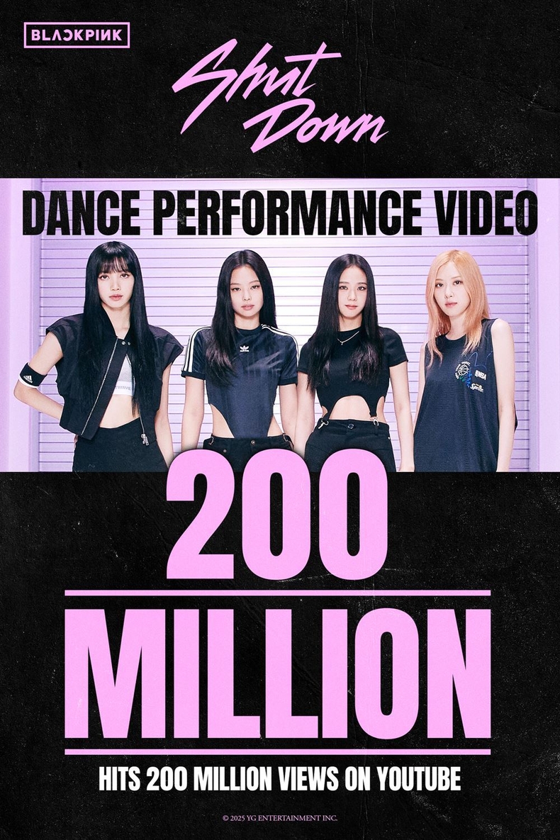 블랙핑크, '셧 다운' 퍼포먼스 비디오 2억 뷰 돌파/사진=YG엔터테인먼트