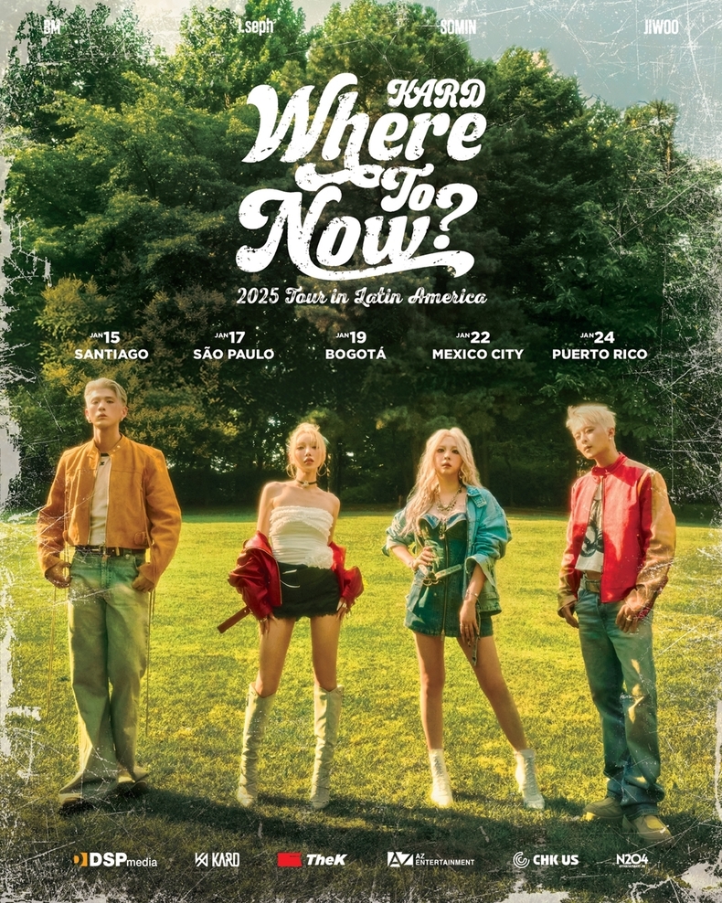 카드 월드투어 'Where To Now' 라틴 아메리카 공연 포스터/사진=알비더블유, DSP미디어