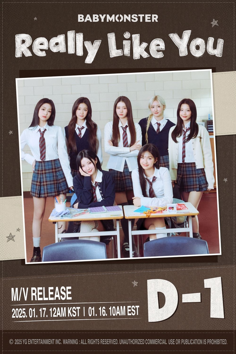 베이비몬스터 17일 '리얼리 라이크 유(Really Like You)' 뮤직비디오 공개/사진=YG엔터테인먼트