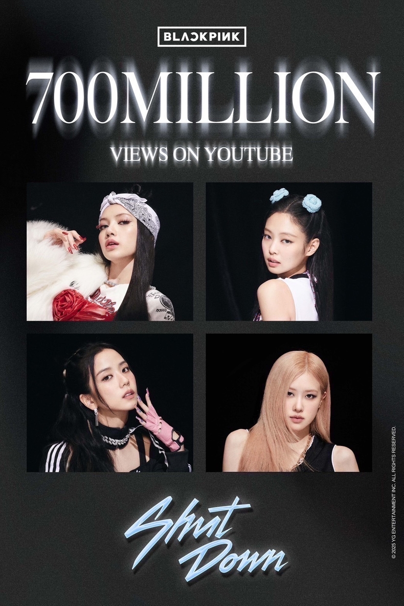 블랙핑크 '셧 다운' MV 7억 뷰 돌파…/사진=YG엔터테인먼트
