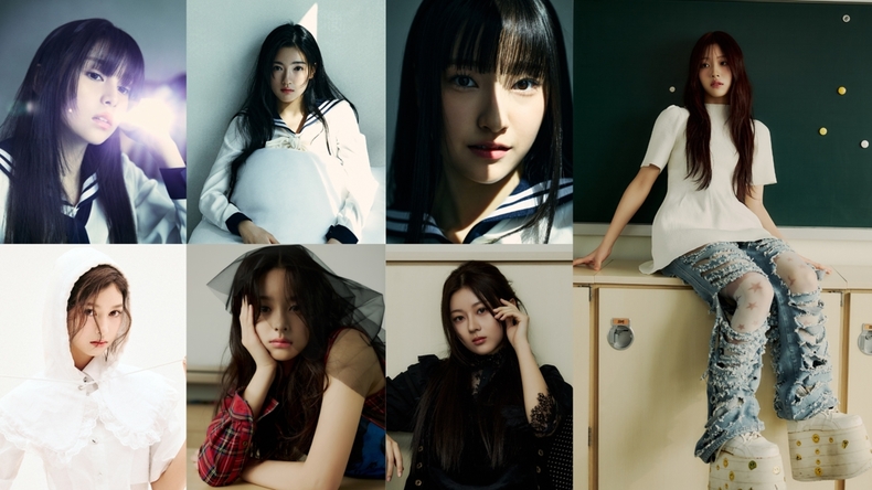 앳하트(AtHeart)_멤버 7인 공개(왼쪽부터 시계방향으로 케이틀린, 서현, 아우로라, 아린, 봄, 나현, 미치)/사진=타이탄 콘텐츠