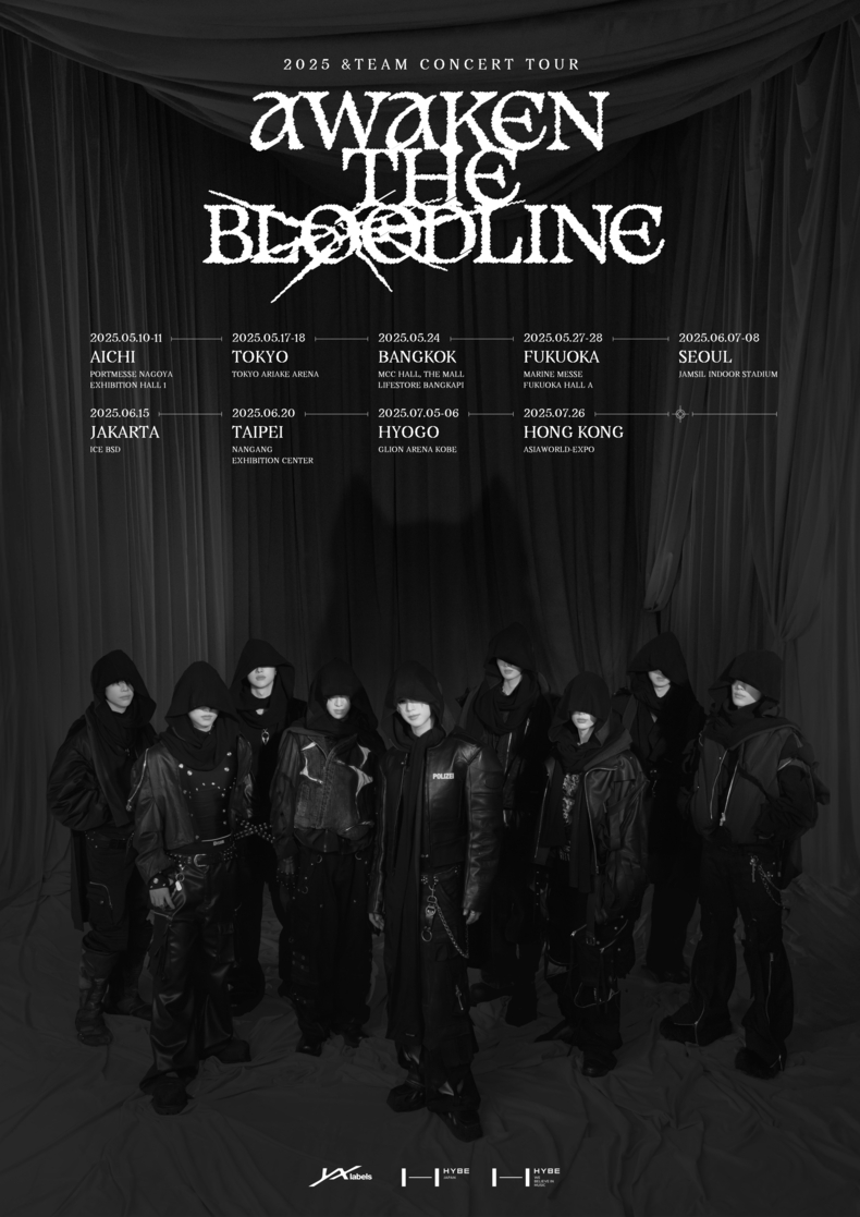 앤팀 아시아 투어 'AWAKEN THE BLOODLINE' 일정 포스터/사진=하이브 레이블즈