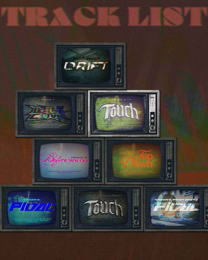 카드 미니 8집 'DRIFT' 트랙리스트/사진=알비더블유, DSP미디어