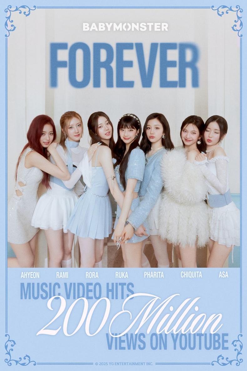 베이비몬스터, 'FOREVER' 뮤직비디오 2억 뷰 돌파/사진=YG엔터테인먼트