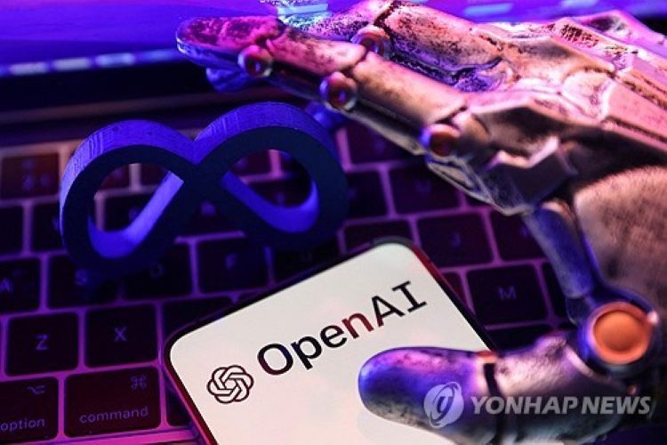 메타, 오픈AI 로고와 인공지능 이미지