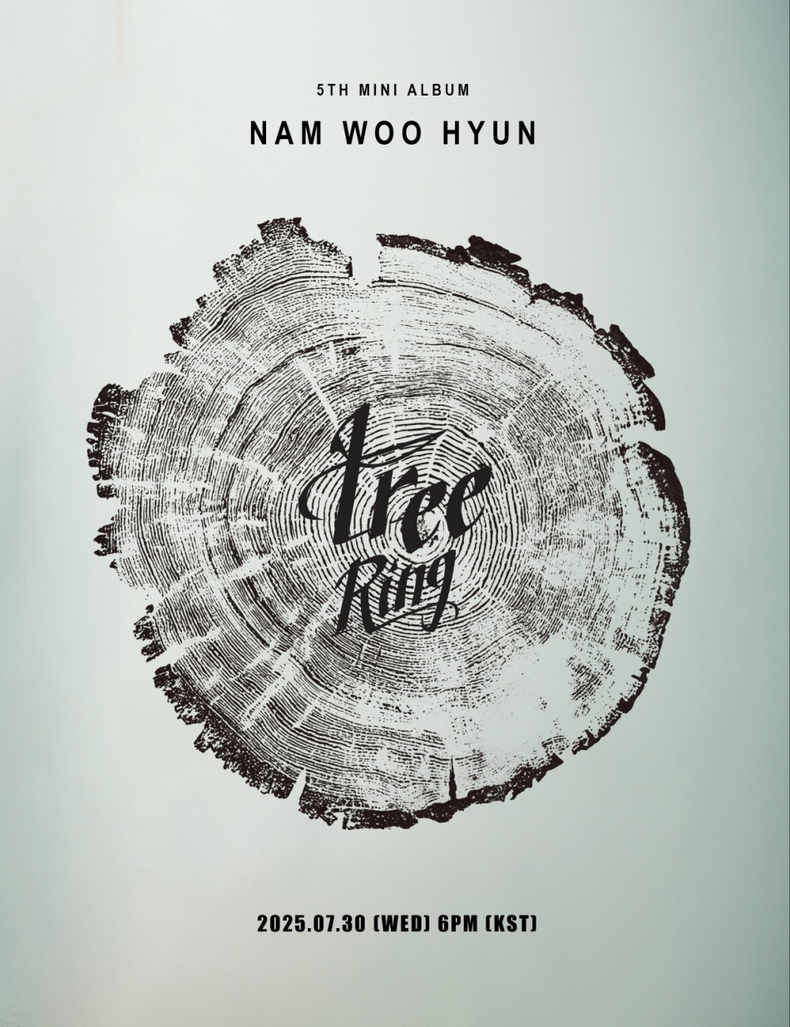 남우현 다섯 번째 미니 앨범 '트리 링(Tree Ring)' 커밍순 포스터/사진=빌리언스