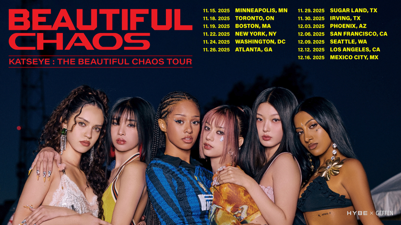 'KATSEYE: The BEAUTIFUL CHAOS Tour' 포스터/사진=하이브 레이블즈