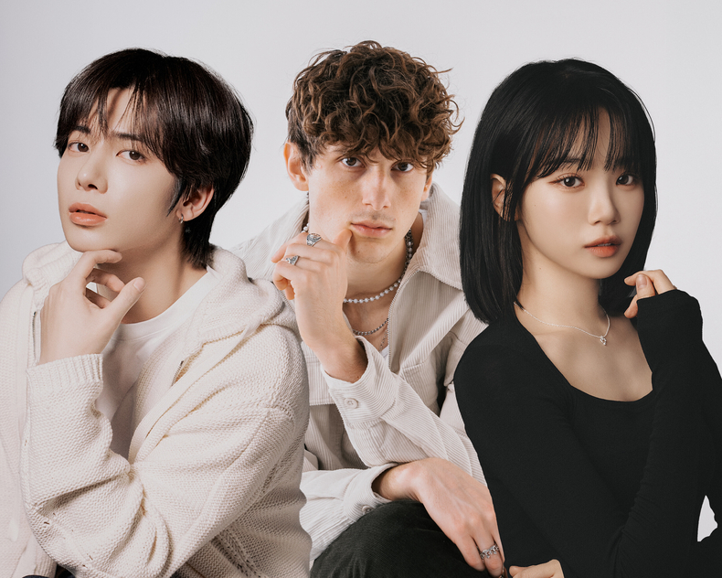 JVKE(가운데)&태현&김채원/사진=AWAL, 빅히트 뮤직, 쏘스뮤직