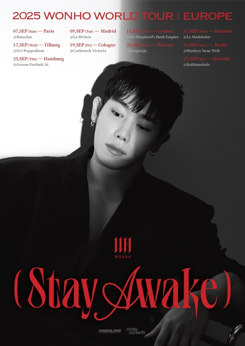 원호의 2025 유럽 투어 '스테이 어웨이크(STAY AWAKE)' 포스터 공개/사진=하이라인엔터테인먼트