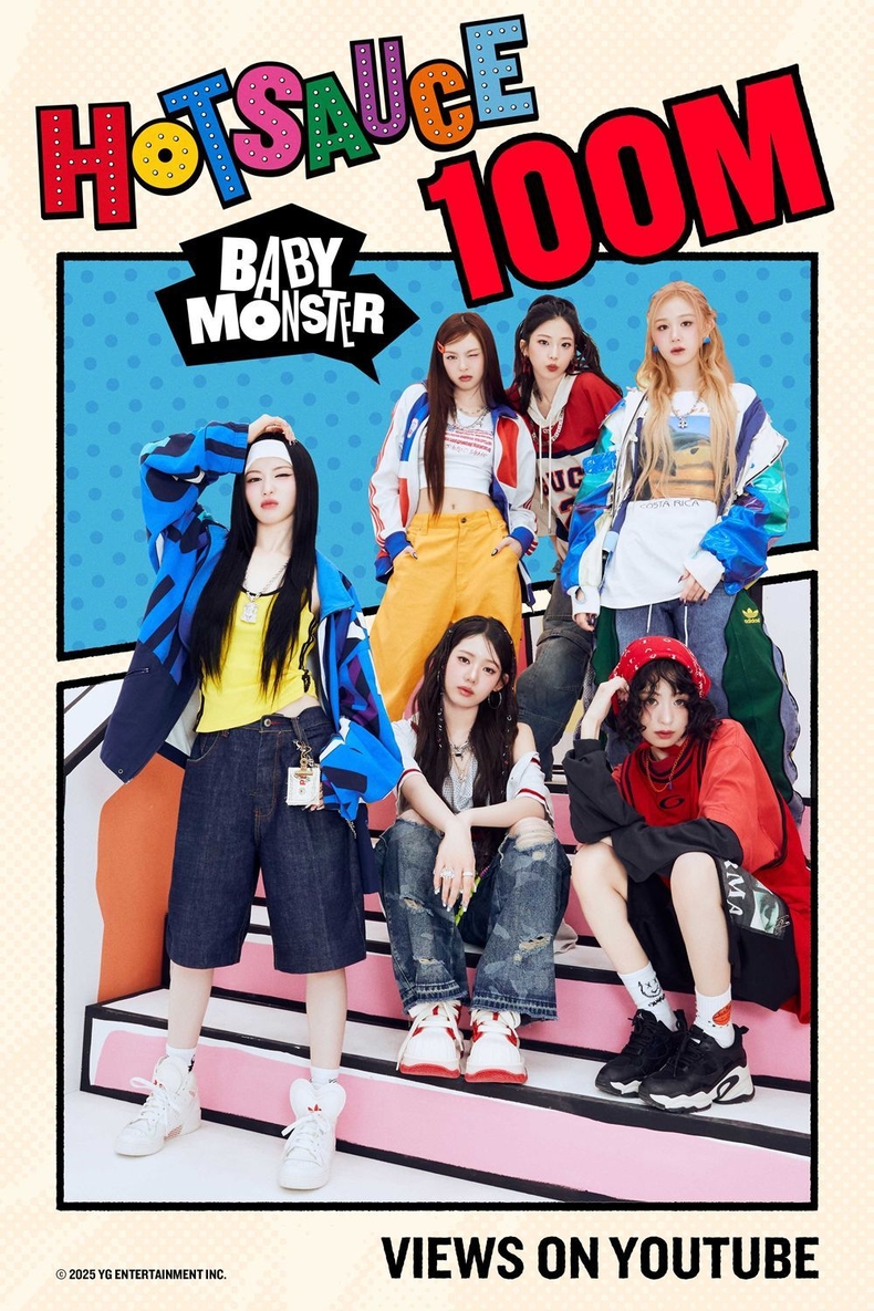 베이비몬스터 'HOT SAUCE' 뮤비...공개 23일 만에 1억 뷰 돌파/사진=YG엔터테인먼트