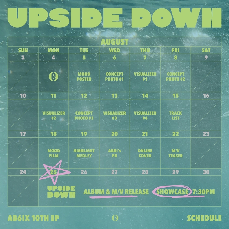 에이비식스 10TH EP ‘UPSIDE DOWN’ 타임테이블/사진=브랜뉴뮤직