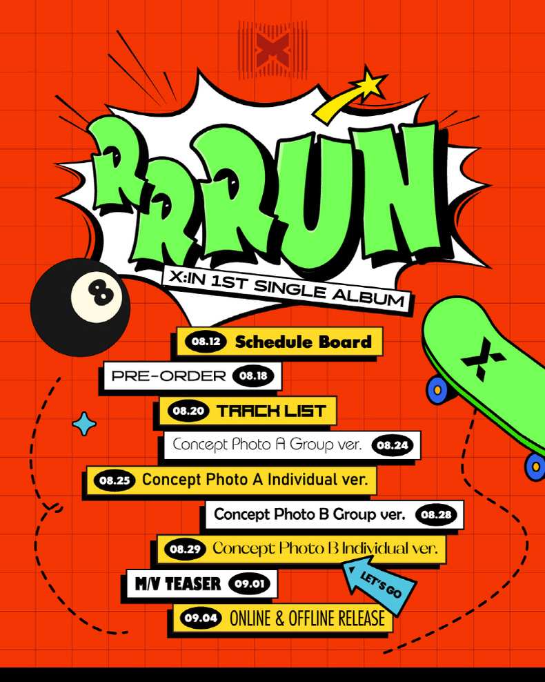 엑신(X:IN) 싱글 앨범 'RRRUN' 스케줄러 공개/사진=비바이엔터테인먼트