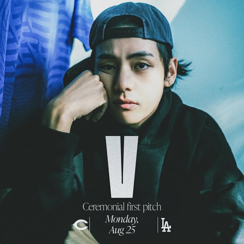  방탄소년단 뷔, 26일 LA 다저스 시구/사진=LA 다저스