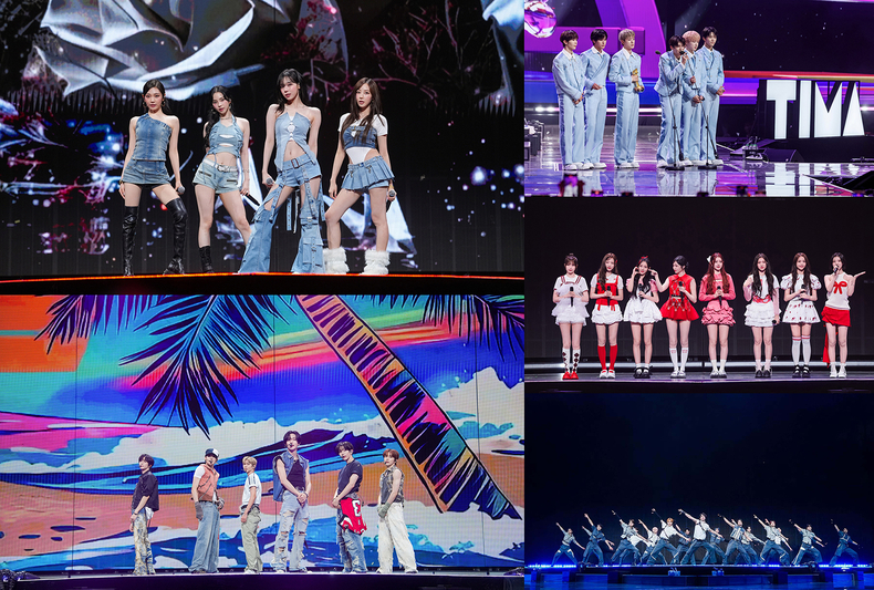 에스파, 라이즈, NCT WISH, 하츠투하츠, SMTR25 '2025 TIMA' 출연 무대 모습/사진=TIMA