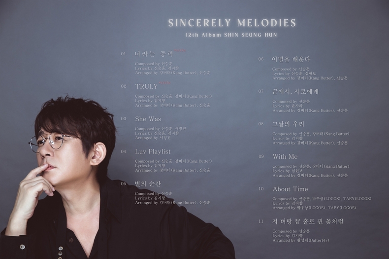 신승훈 정규 12집 'SINCERELY MELODIES' 트랙리스트/사진=도로시컴퍼니