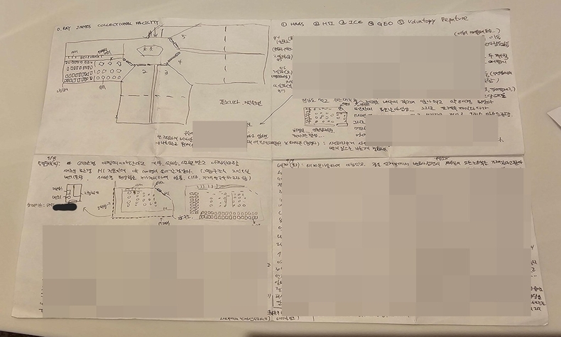 A씨가 작성한 '구금일지'(사진=연합뉴스)