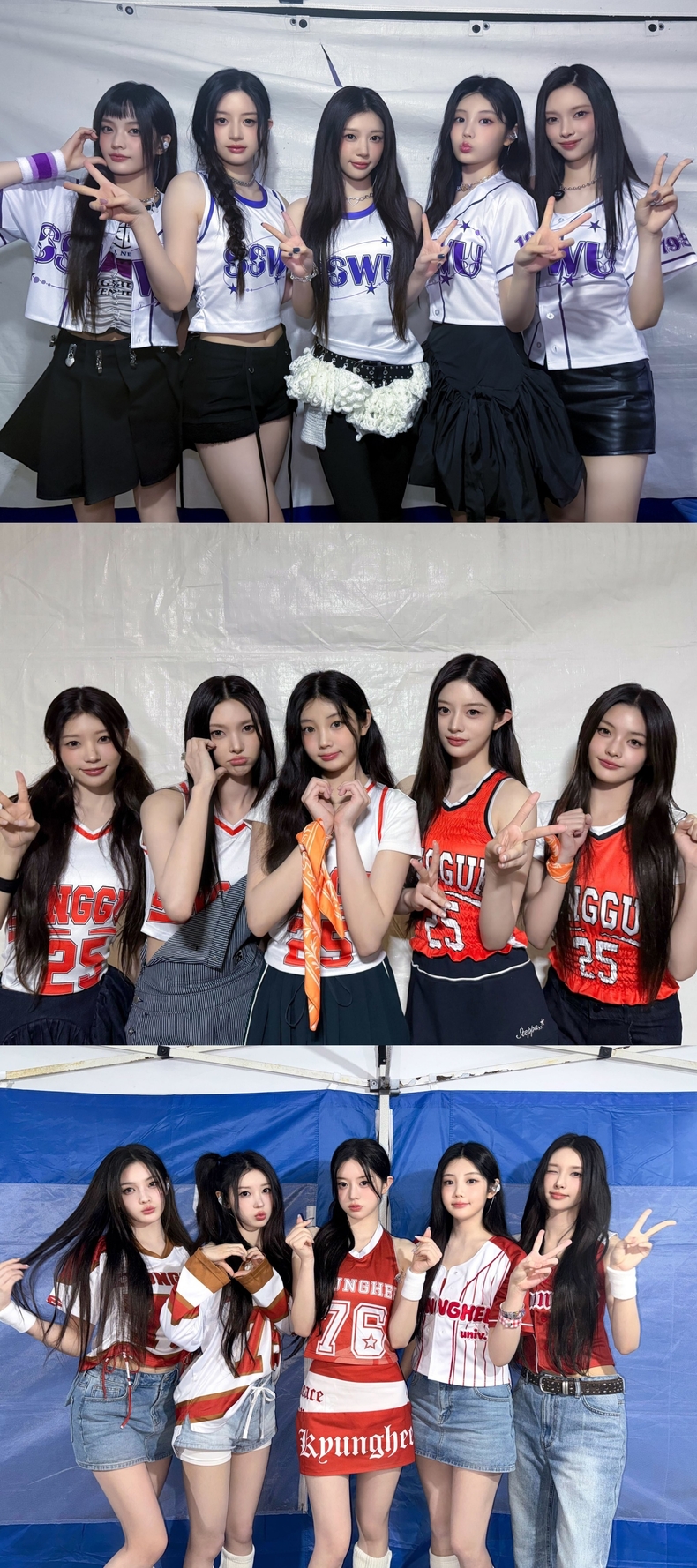 위부터 성신여대, 동국대, 경희대 축제에 참석한 아일릿/사진=빌리프랩