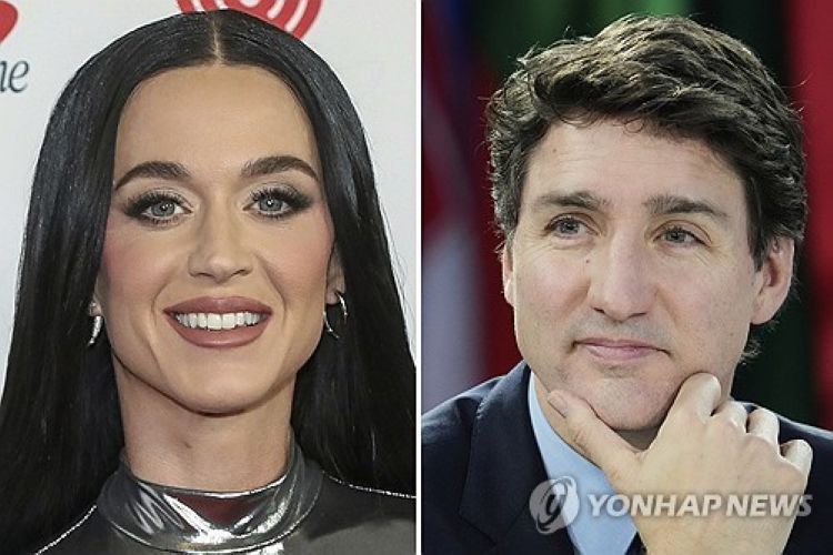 팝스타 케이티 페리(왼쪽), 쥐스탱 트뤼도 전 캐나다 총리