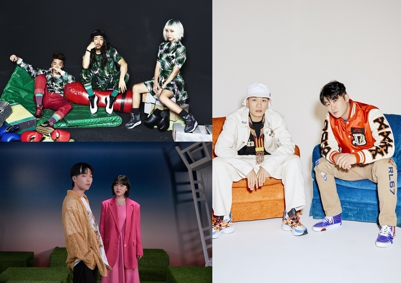 사진=제이림&에르타알레 엔터테인먼트, 필굿뮤직, 아메바컬쳐, YG 엔터테인먼트 제공