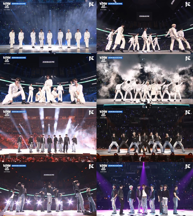 제로베이스원 'KCON LA 2025' 방송화면 갈무리/사진=웨이크원